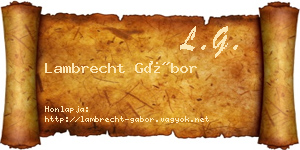 Lambrecht Gábor névjegykártya