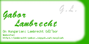 gabor lambrecht business card